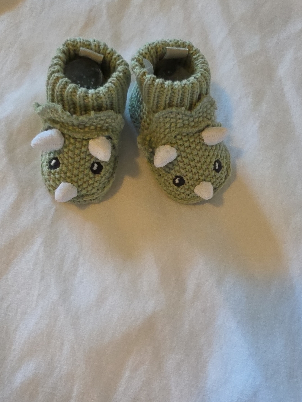 Baby Knit Dino Booties - Green